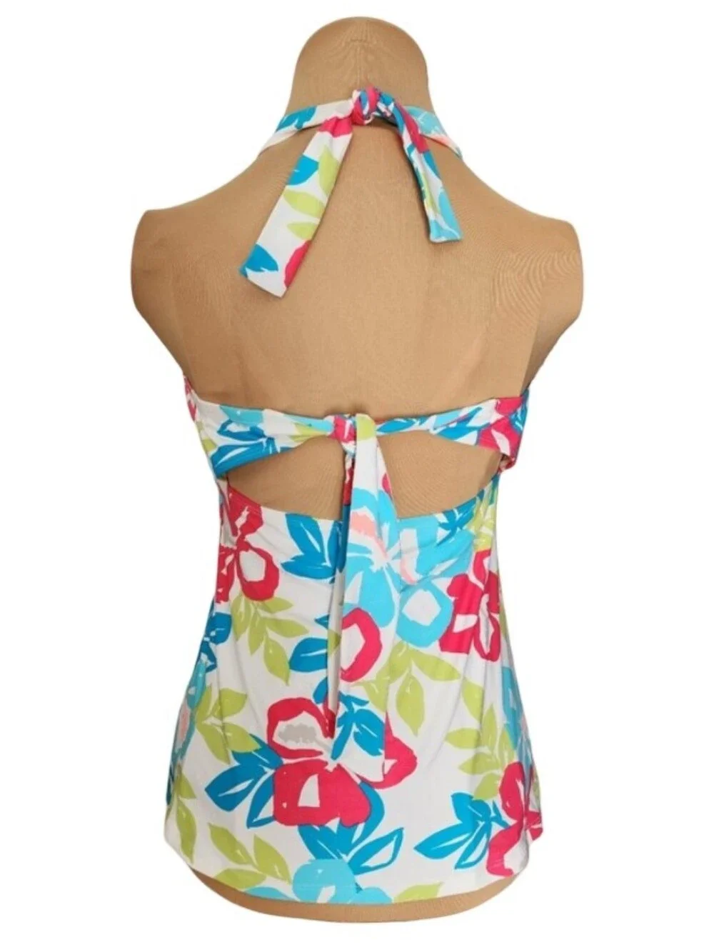 Beach House NWOT Floral Halter Tankini Swim Top Size 8 Tropical Resort